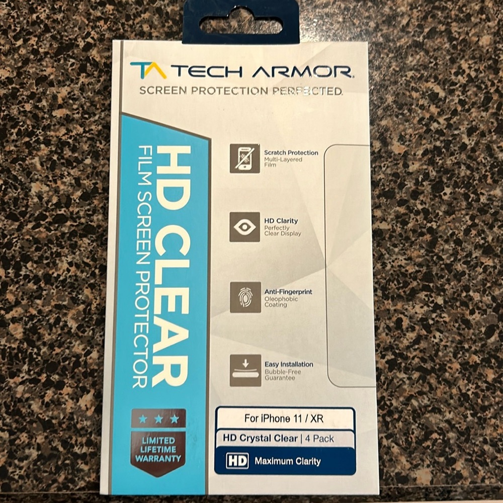TECH ARMOR Screen Protectors for IPHONE 11XR only 1 used from pack 3 left!